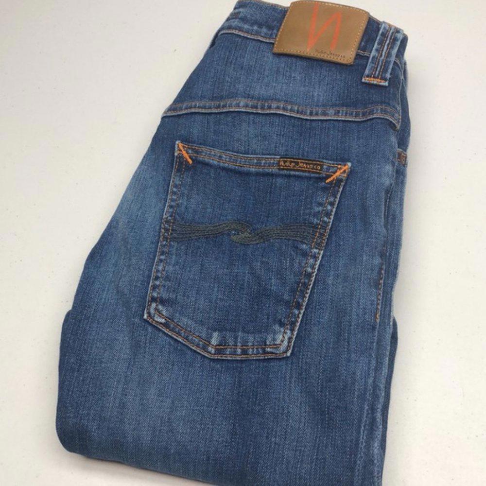 LIKE NEW NUDIE TAPERED SKINNY JEANS 27x32 ORGANIC COTTON 😎